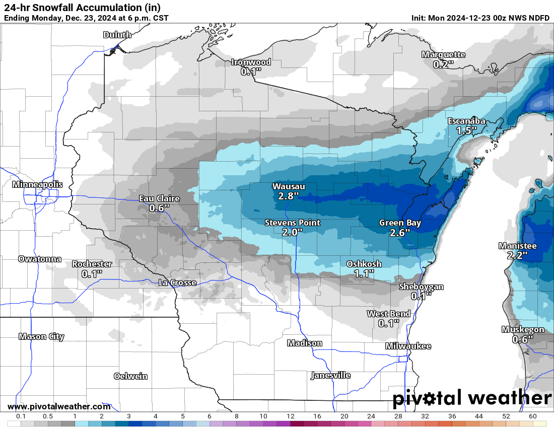 Wisconsin 24-hr Snow